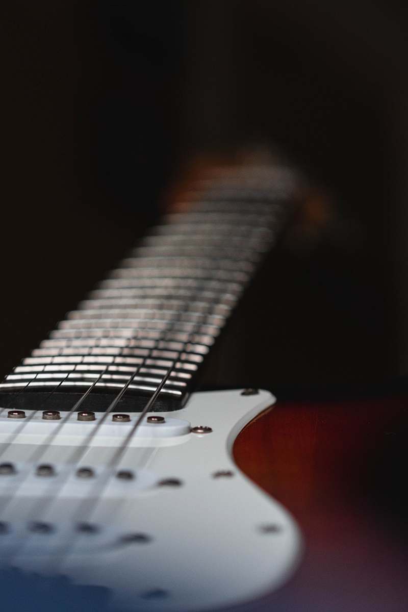 leisure activities white and brown stratocaster electric guitar electric guitar